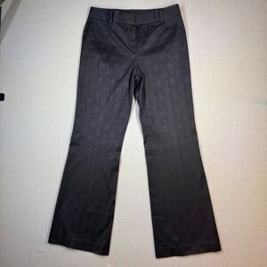 Tahari Womens Geometric Jacquard Flare Leg Dress Pants Black Size  10